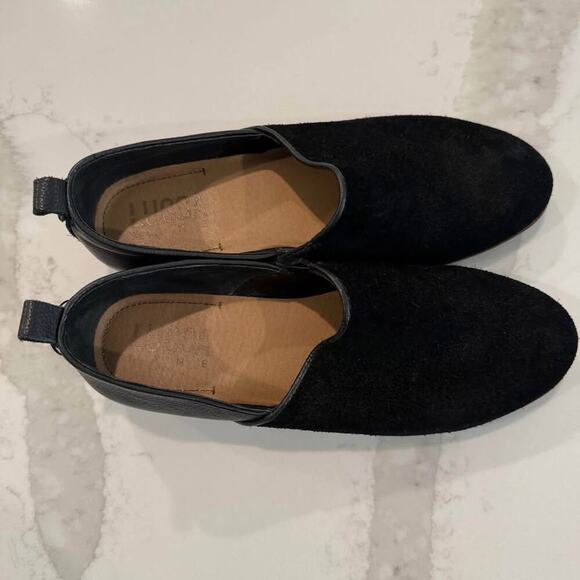 Lucca Lane Tabby Suede Slip On Loafers Women's 6.5M Black Leather Flats Classic - Picture 6 of 8